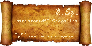 Matriszottó Szerafina névjegykártya